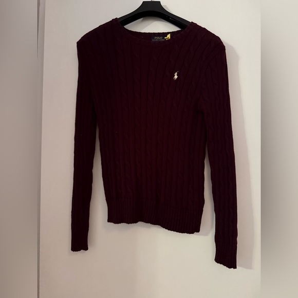 Ralph Lauren Women's Dark Red Cable Knit Sweater - Picture 1 of 1